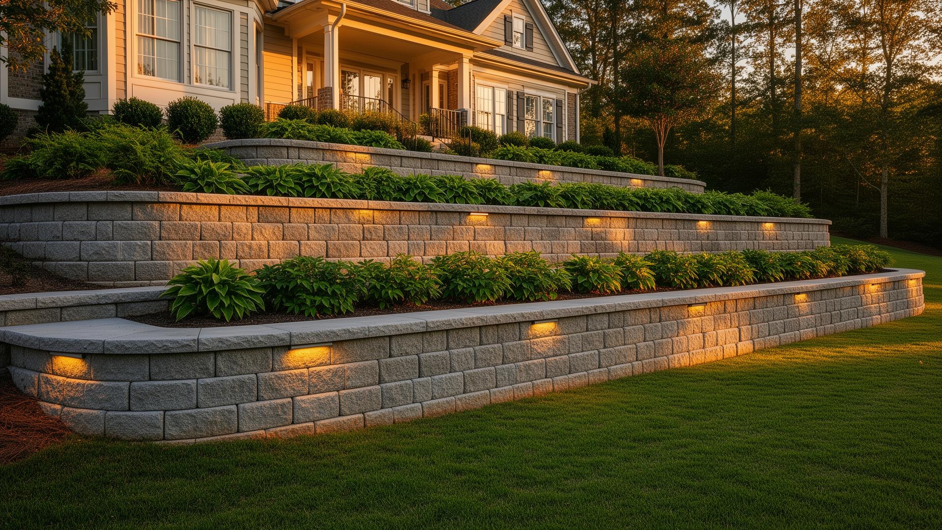Block Retaining Walls by Elevation Landscapes in Upstate South Carolina