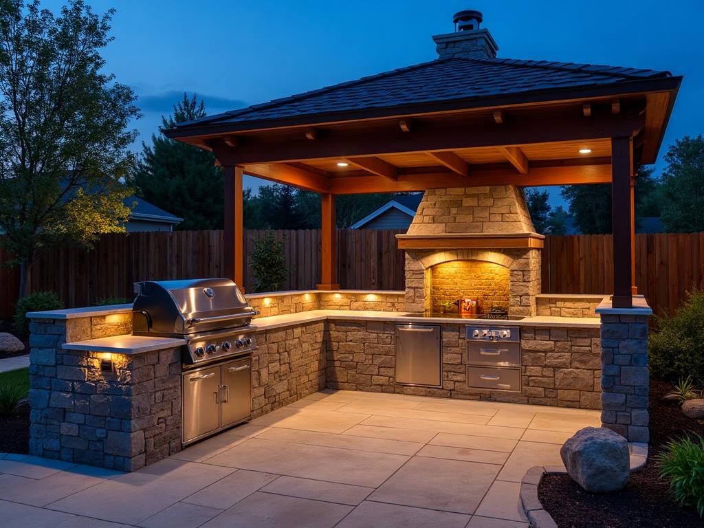 Luxury outdoor kitchen installation by Elevation Landscapes Upstate SC